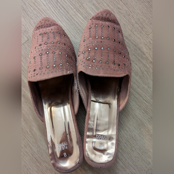 Shoes - Embellished Muted Pink Mules